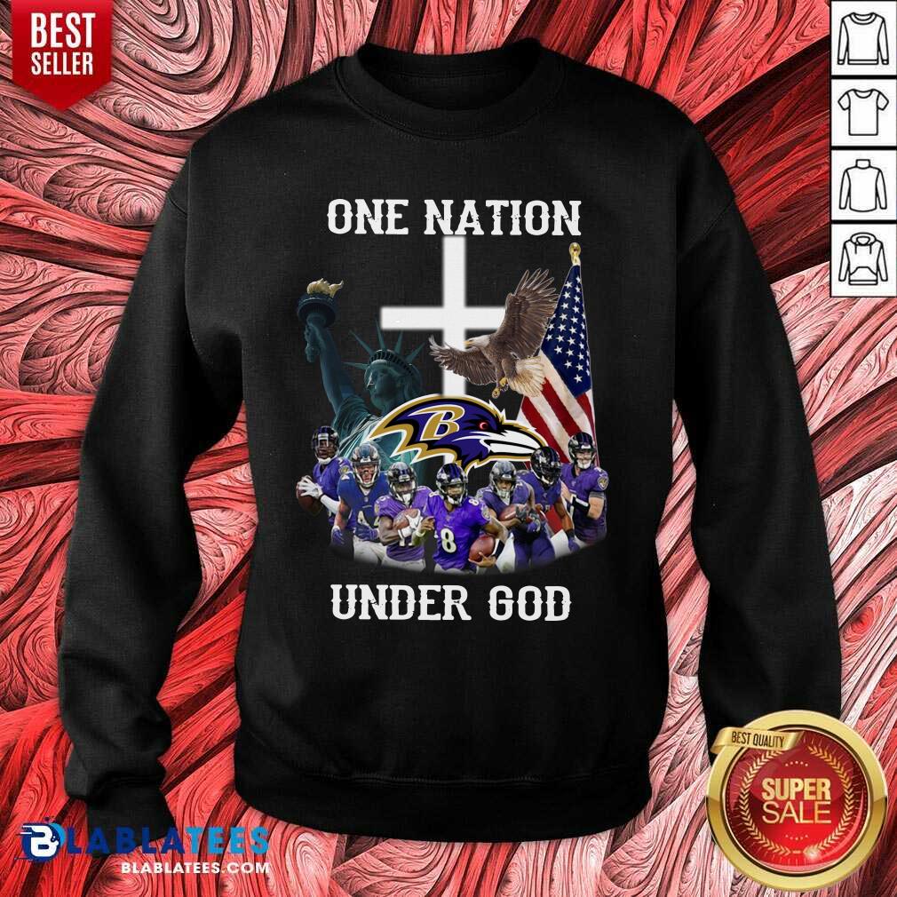 Great Baltimore Ravens One Nation Under God Shirt - Image 5
