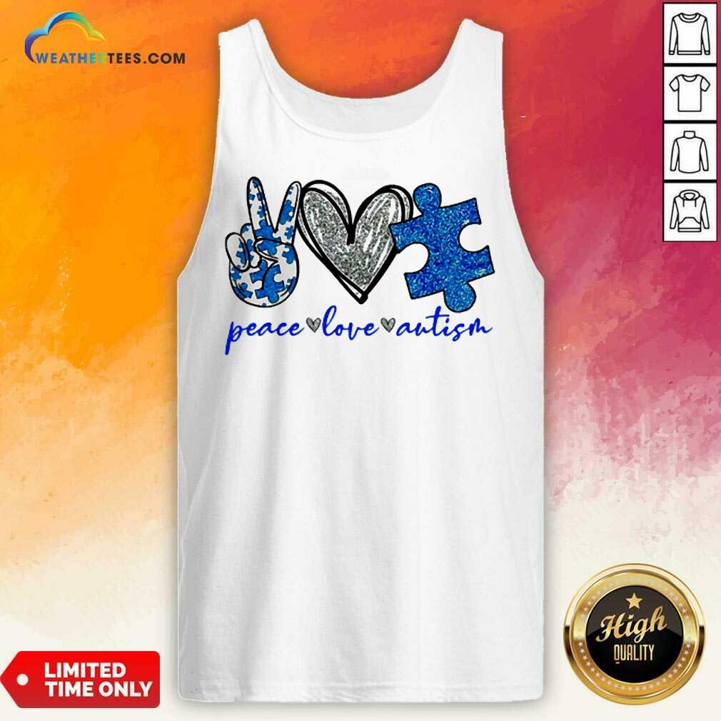 Great Diamond Peace Love Autism 5 Shirt - Image 2