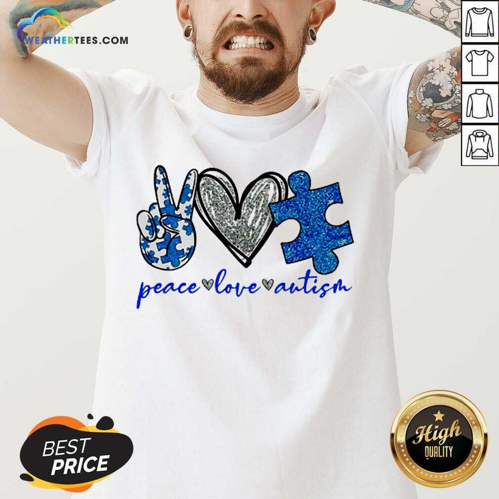 Great Diamond Peace Love Autism 5 Shirt - Image 5