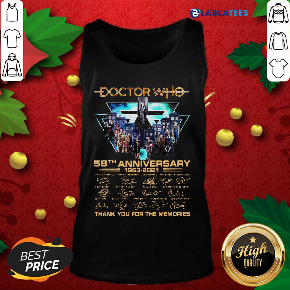 Great Doctor Who 58th Anniversary 1963 2021 Thank You For The Memories Signatures Shirt - Image 4