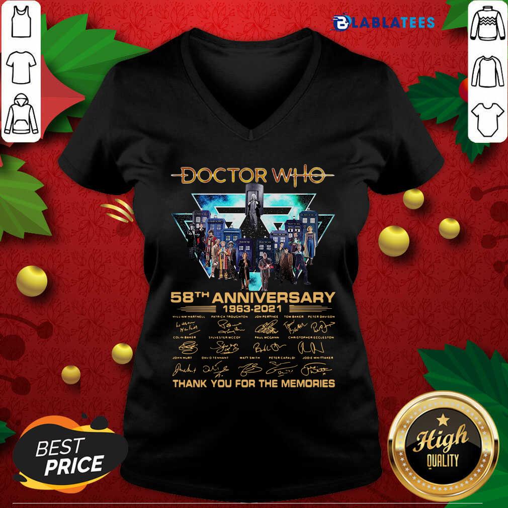 Great Doctor Who 58th Anniversary 1963 2021 Thank You For The Memories Signatures Shirt - Image 3