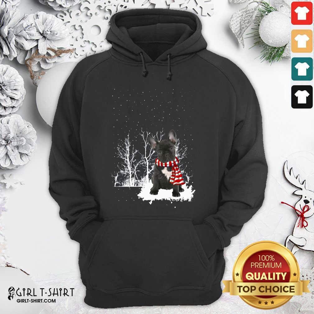 Great French Bulldog Snow Scarf Christmas Shirt - Image 2