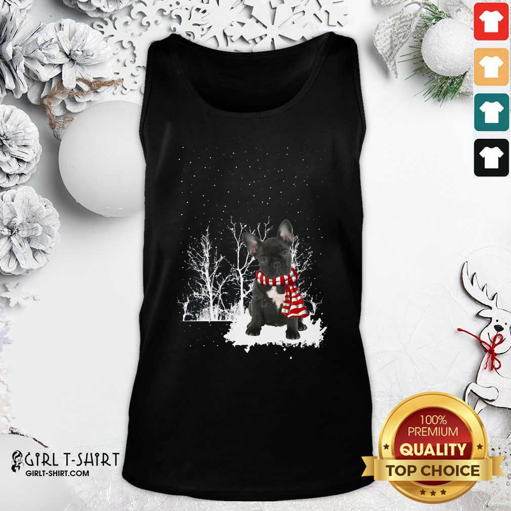 Great French Bulldog Snow Scarf Christmas Shirt - Image 4