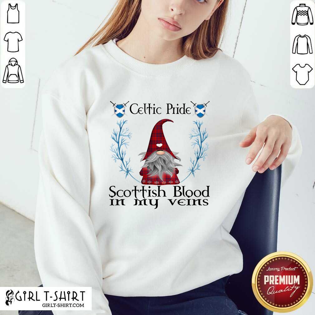 Great Gnome Celtic Pride Scottish Blood In My Veins Christmas Shirt - Image 5