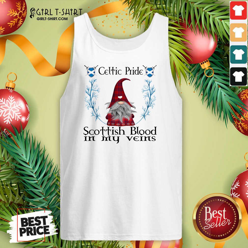 Great Gnome Celtic Pride Scottish Blood In My Veins Christmas Shirt - Image 4