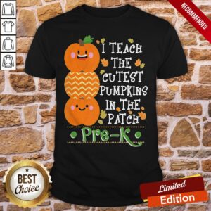 Great I Teach The Cutest Pumpkins In Patch Pre-K Halloween Teacher Shirt