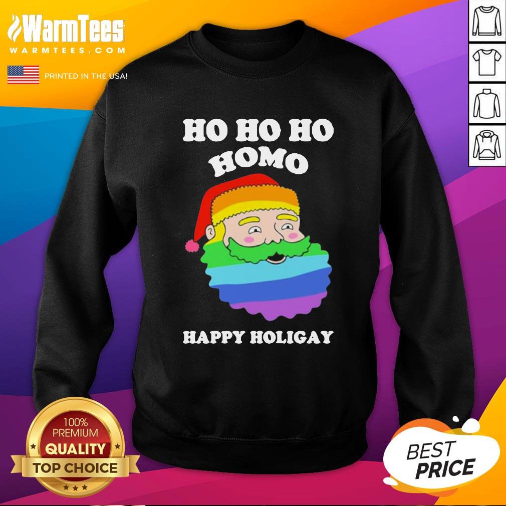 Great LGBT Santa Ho Ho Ho Homo Happy Holiday Shirt - Image 4