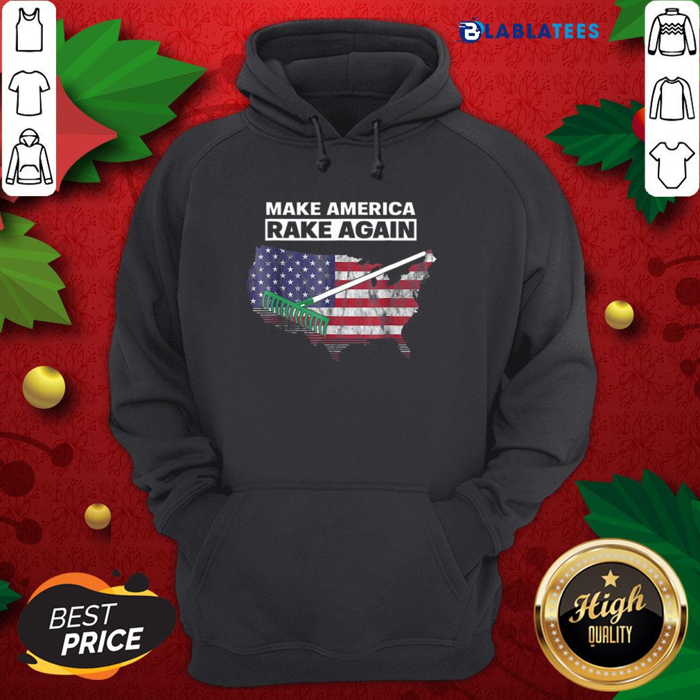 Great Make America Rake Again American Flag Maps Shirt - Image 2