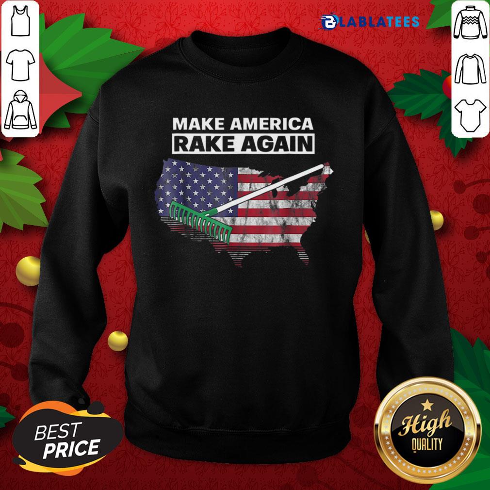 Great Make America Rake Again American Flag Maps Shirt - Image 4