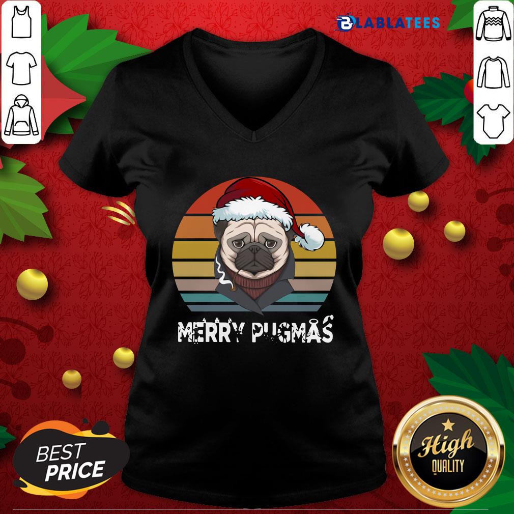 Great Merry Pugmas Funny Pug Christmas Style Vintage Shirt - Image 3
