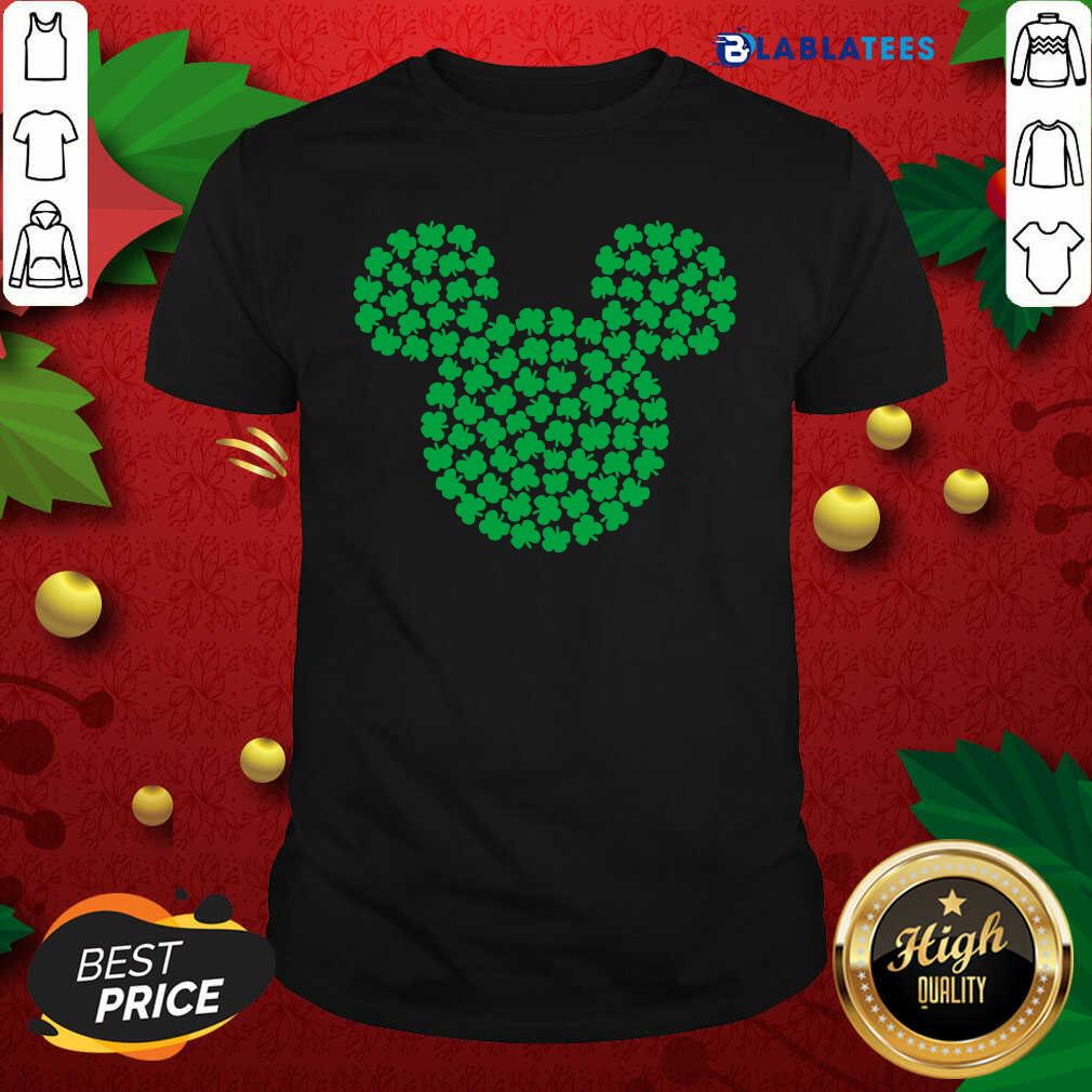 Great Mickey Mouse Green Four Leaf Clover Shamrock St. Patrick's Shirt