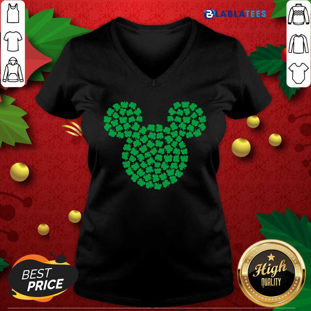 Great Mickey Mouse Green Four Leaf Clover Shamrock St. Patrick's Shirt - Image 3