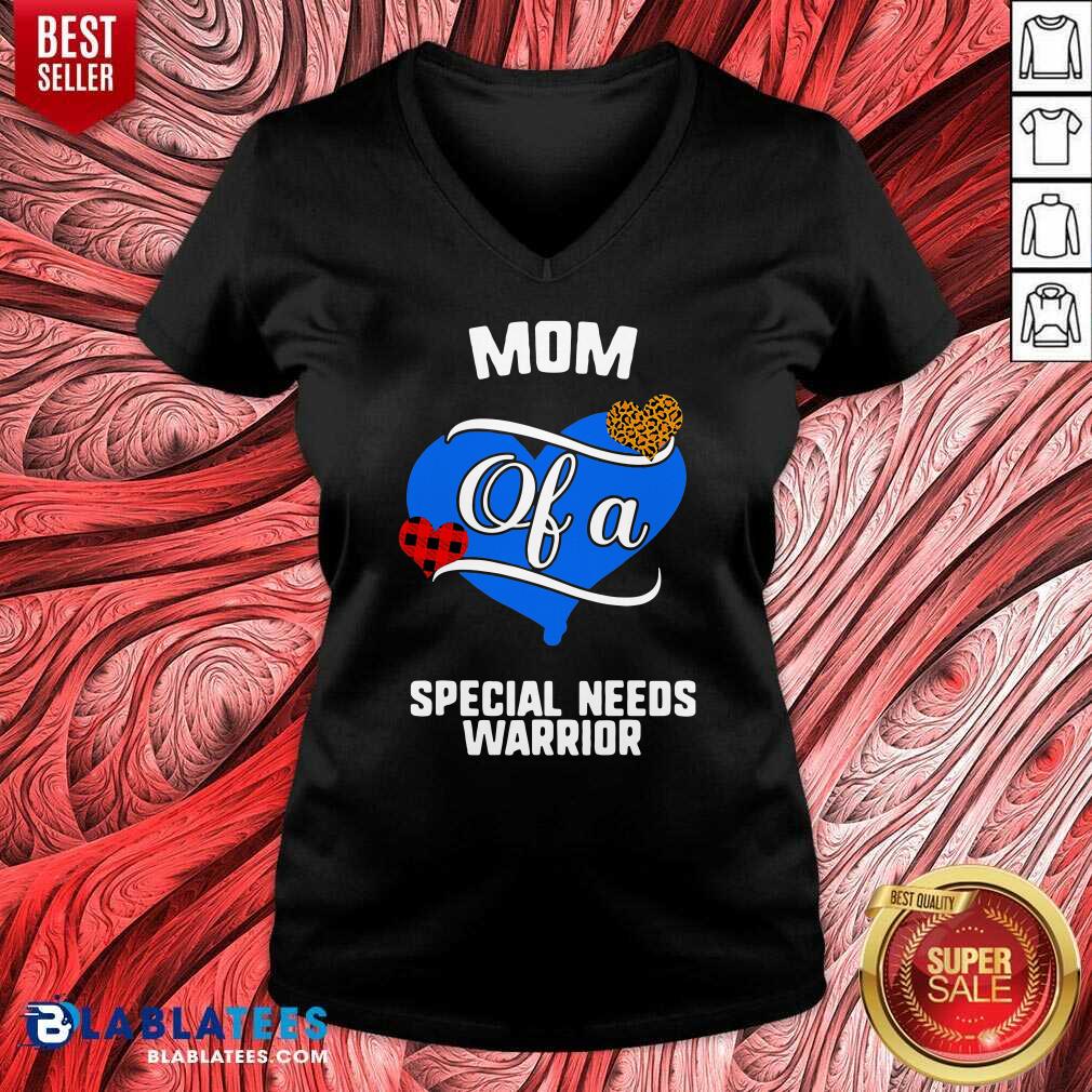Great Mom Of A Special Needs Warrior Heart Shirt - Image 2