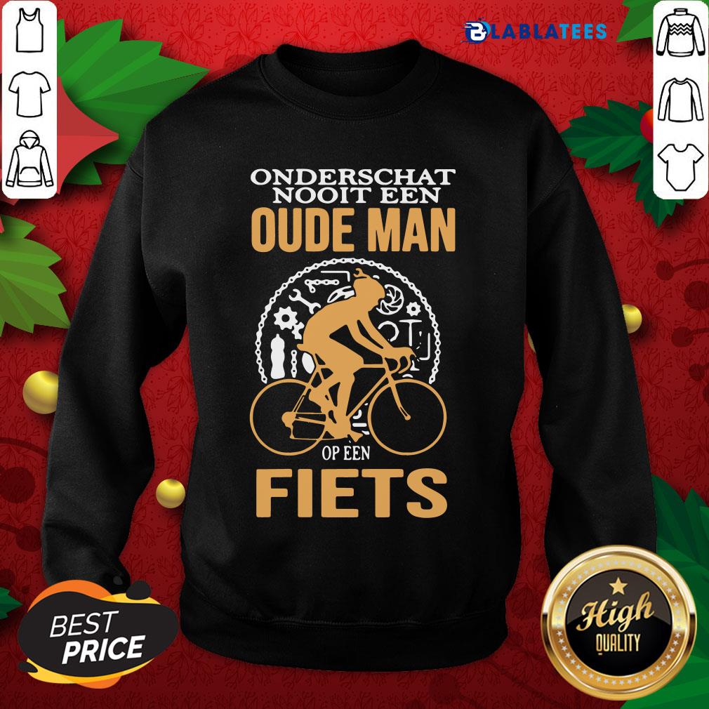 Great Onderschat Nooit Een Oude Man Op Een Fiets Shirt - Image 5