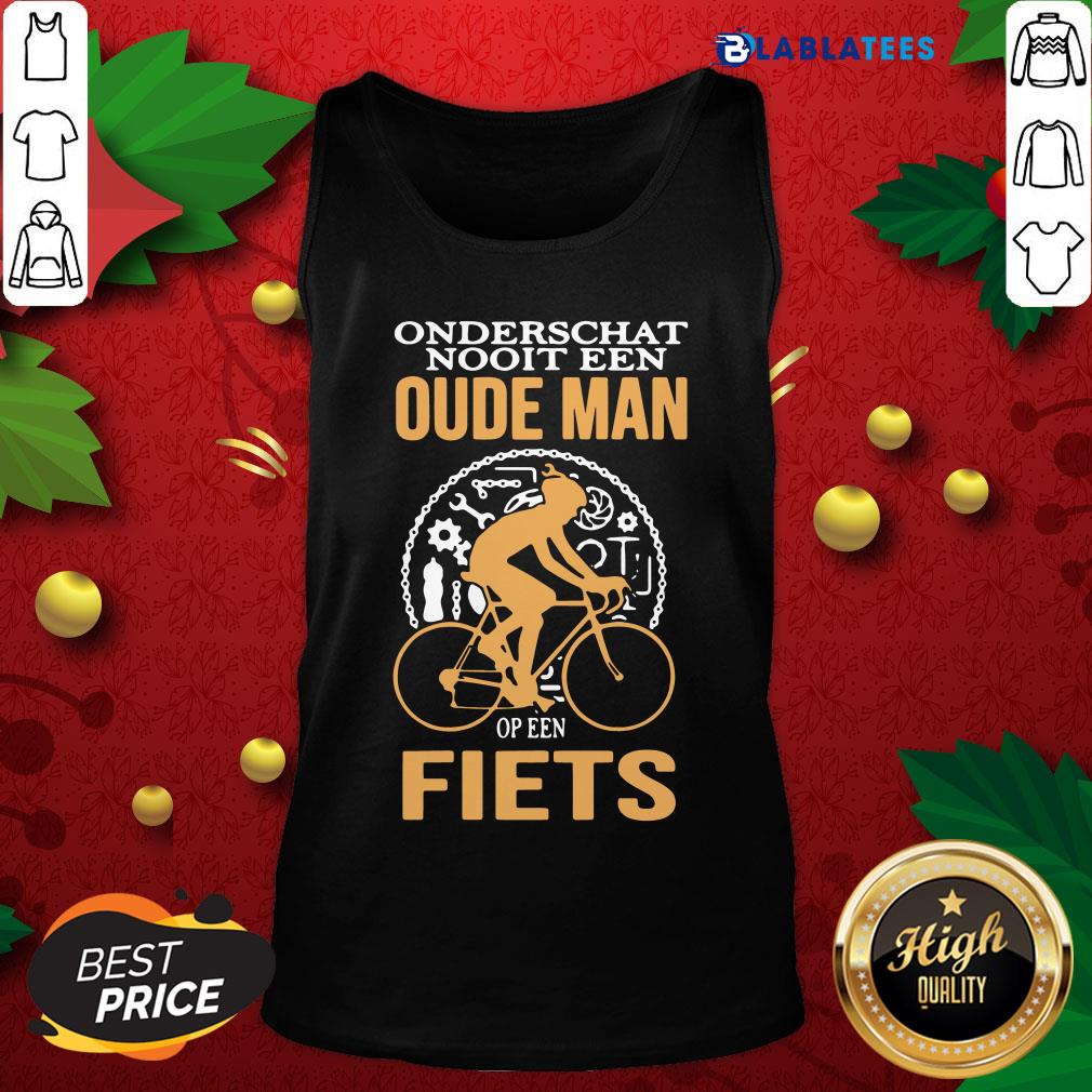 Great Onderschat Nooit Een Oude Man Op Een Fiets Shirt - Image 4