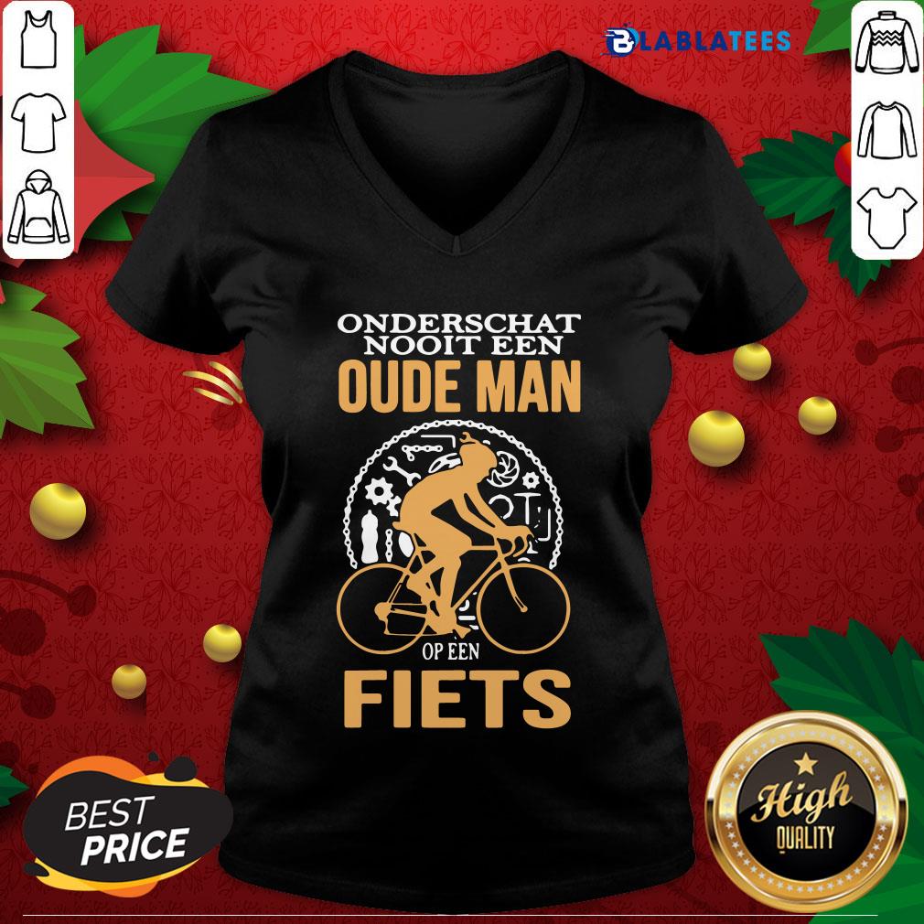Great Onderschat Nooit Een Oude Man Op Een Fiets Shirt - Image 3