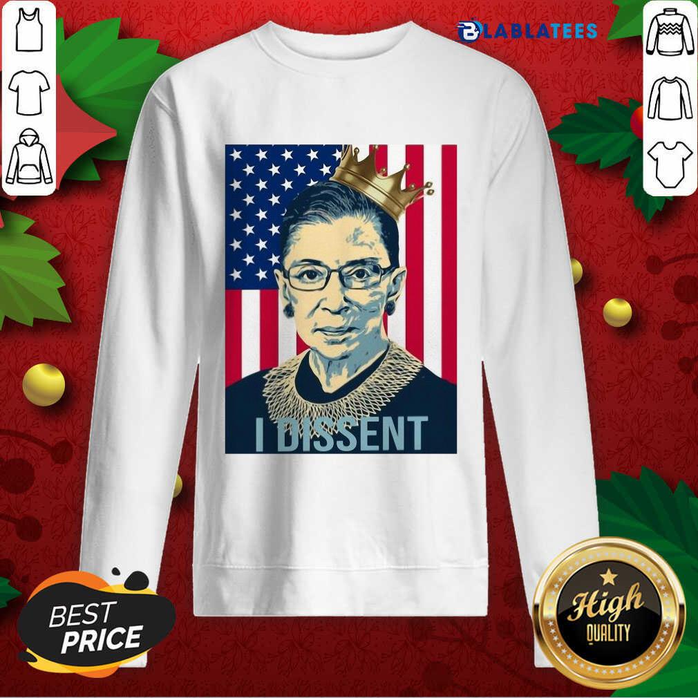 Great RBG Ruth Bader Ginsburg I Dissent American Flag Shirt - Image 5