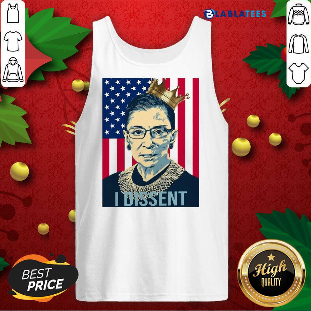 Great RBG Ruth Bader Ginsburg I Dissent American Flag Shirt - Image 4
