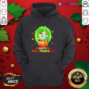 Alternative view of Great Rick And Morty Santa Happy Hallothanksmas Shirt
