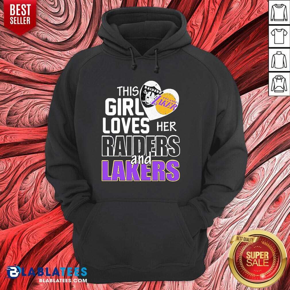 Great This Girl Loves Her Las Vegas Raiders And Los Angeles Lakers Shirt - Image 4