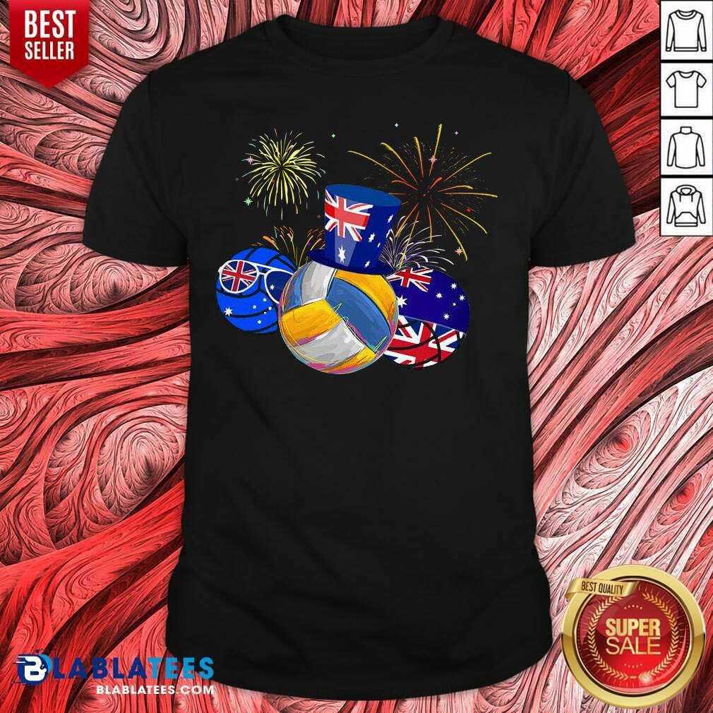 Great Volleyball Australia Flag Happy Day Shirt