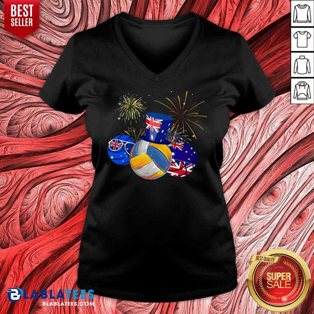 Great Volleyball Australia Flag Happy Day Shirt - Image 3