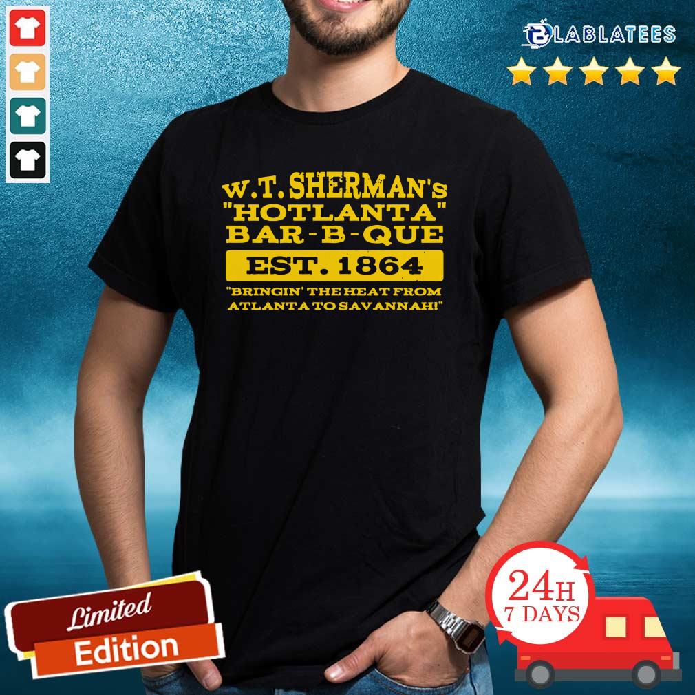 Great W T Sherman'S Hotlanta Bar-B-Que Est 1864 Vintage Shirt