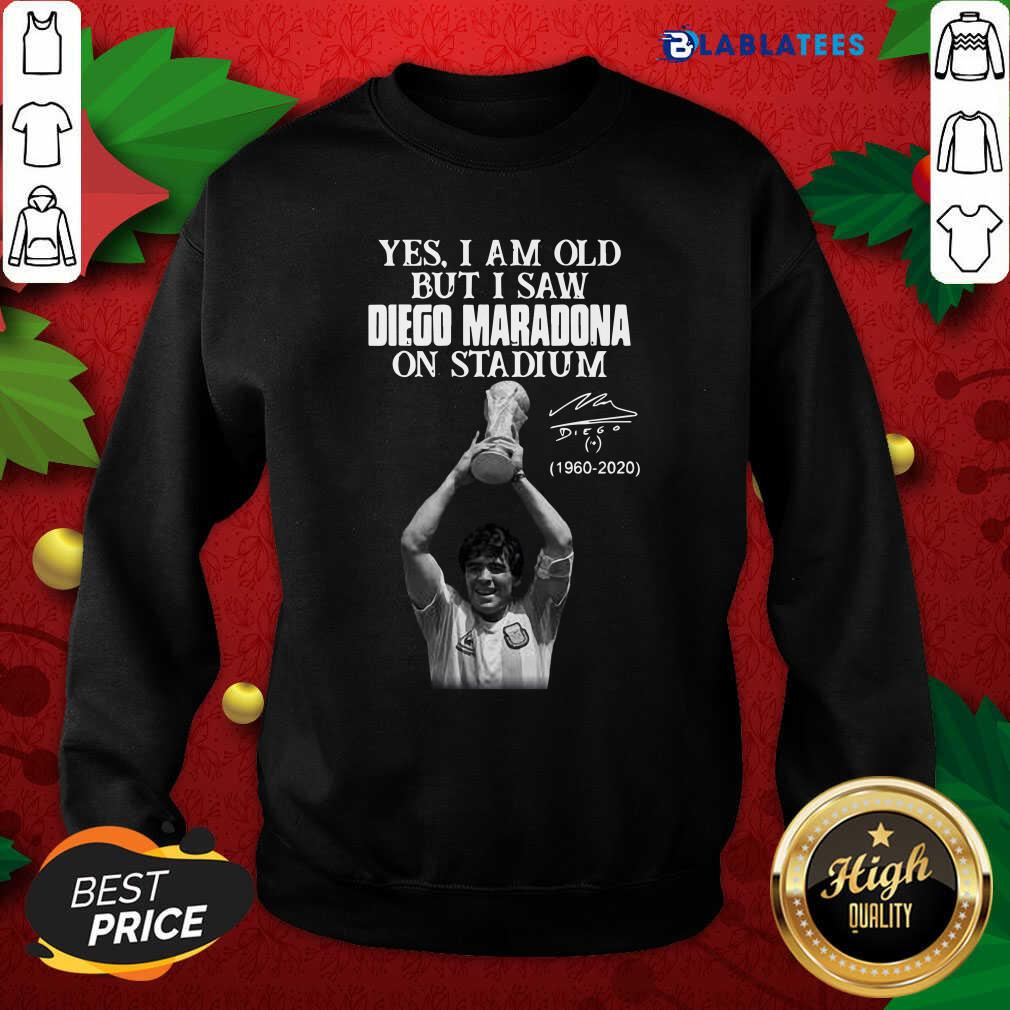 Great Yes I Am Old But I Saw Diego Maradona On Stadium 1960 2020 Signature Shirt - Image 5