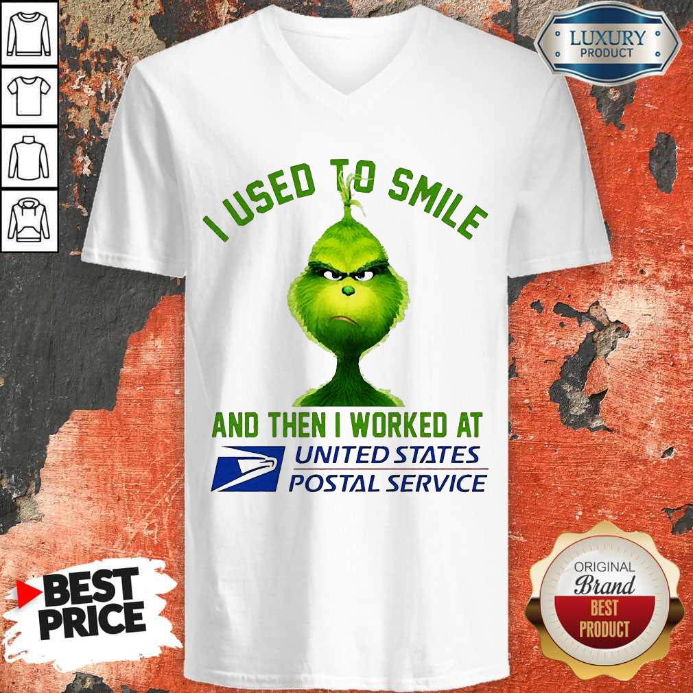 Grinch I Used To Smile And Then I Worked At United States Postal Service Shirt - Image 2