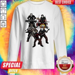 Alternative view of Guns N’ Roses Horror Movie Jason Voorhees Michael Myers Freddy Shirt