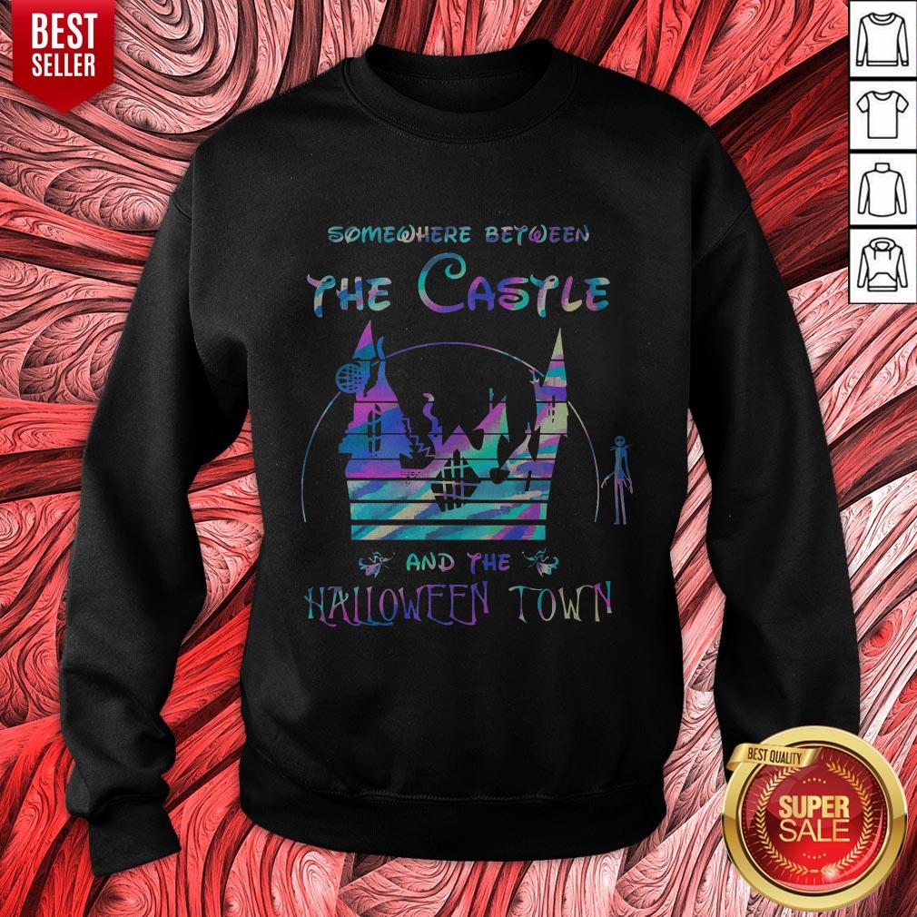 Top Somewhere Between The Castle And The Halloween Town Shirt - Image 3