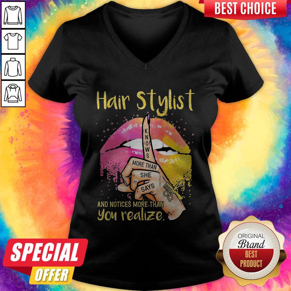 Hair Stylist Lip Knows More Than She Says And Notices More Than You Realize Diamond Shirt - Image 2