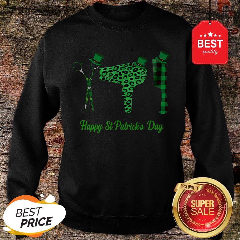 Hairstylist Happy St Patrick’s Day Hairdresser Tools Gift Shirt - Image 5