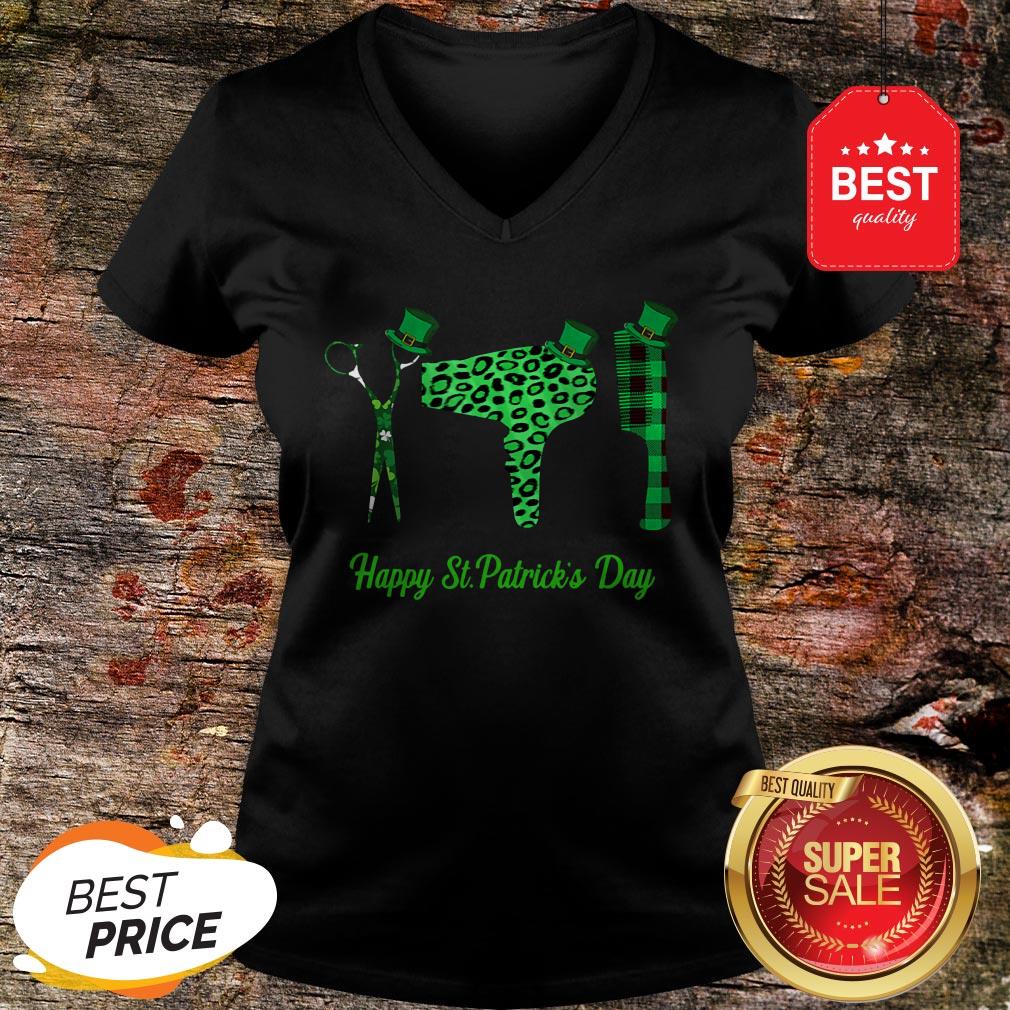 Hairstylist Happy St Patrick’s Day Hairdresser Tools Gift Shirt - Image 3