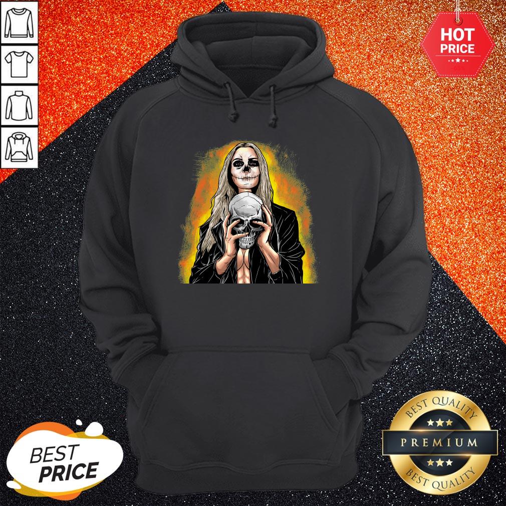 Halloween Black Sexy Skull Zombie Shirt - Image 5