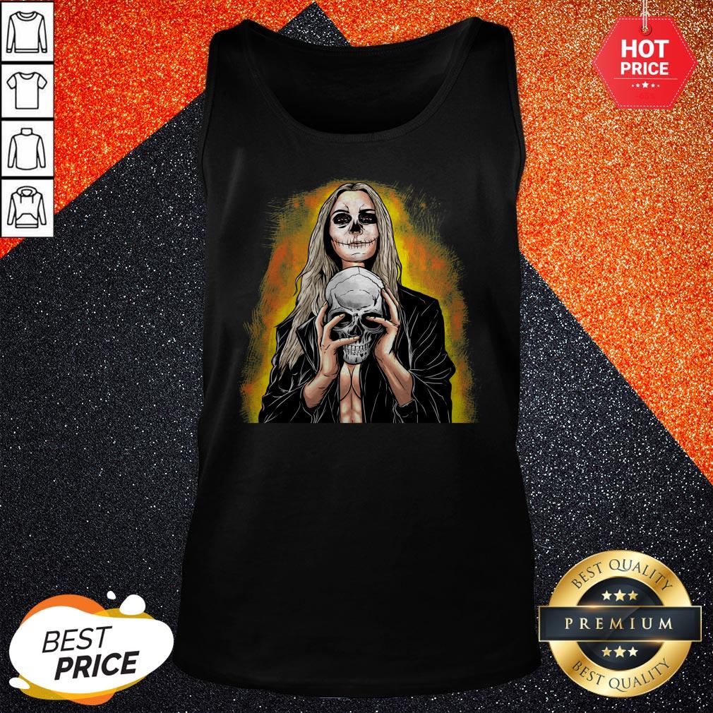 Halloween Black Sexy Skull Zombie Shirt - Image 3