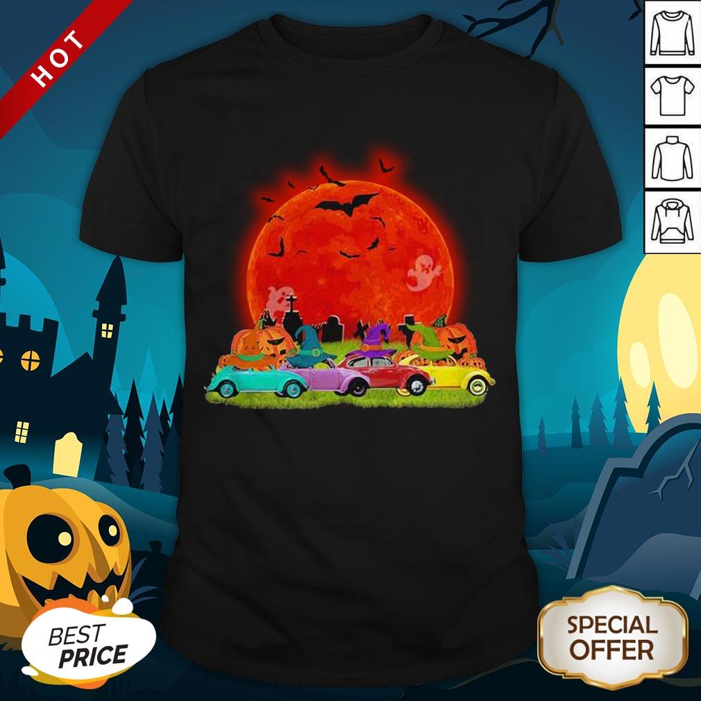 Halloween Color Cars Pumpkin Moon Shirt