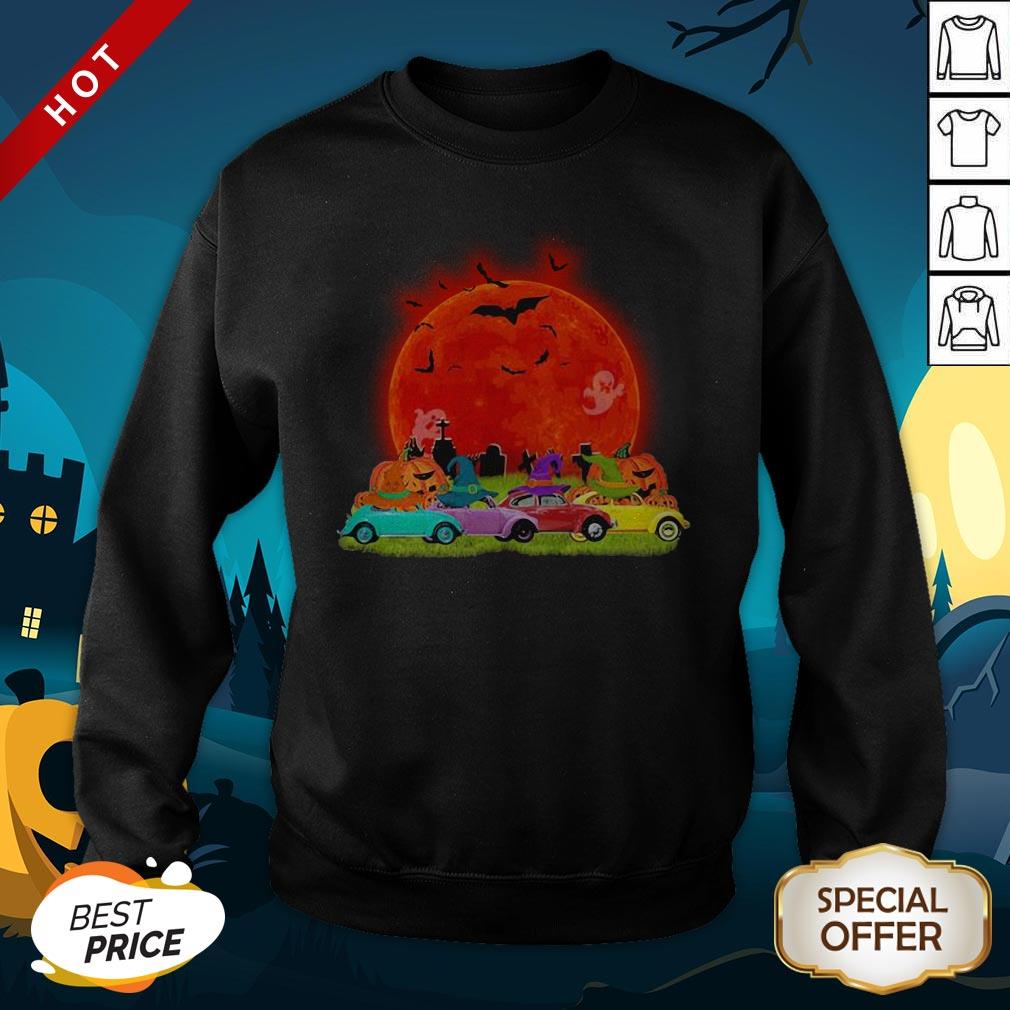 Halloween Color Cars Pumpkin Moon Shirt - Image 4