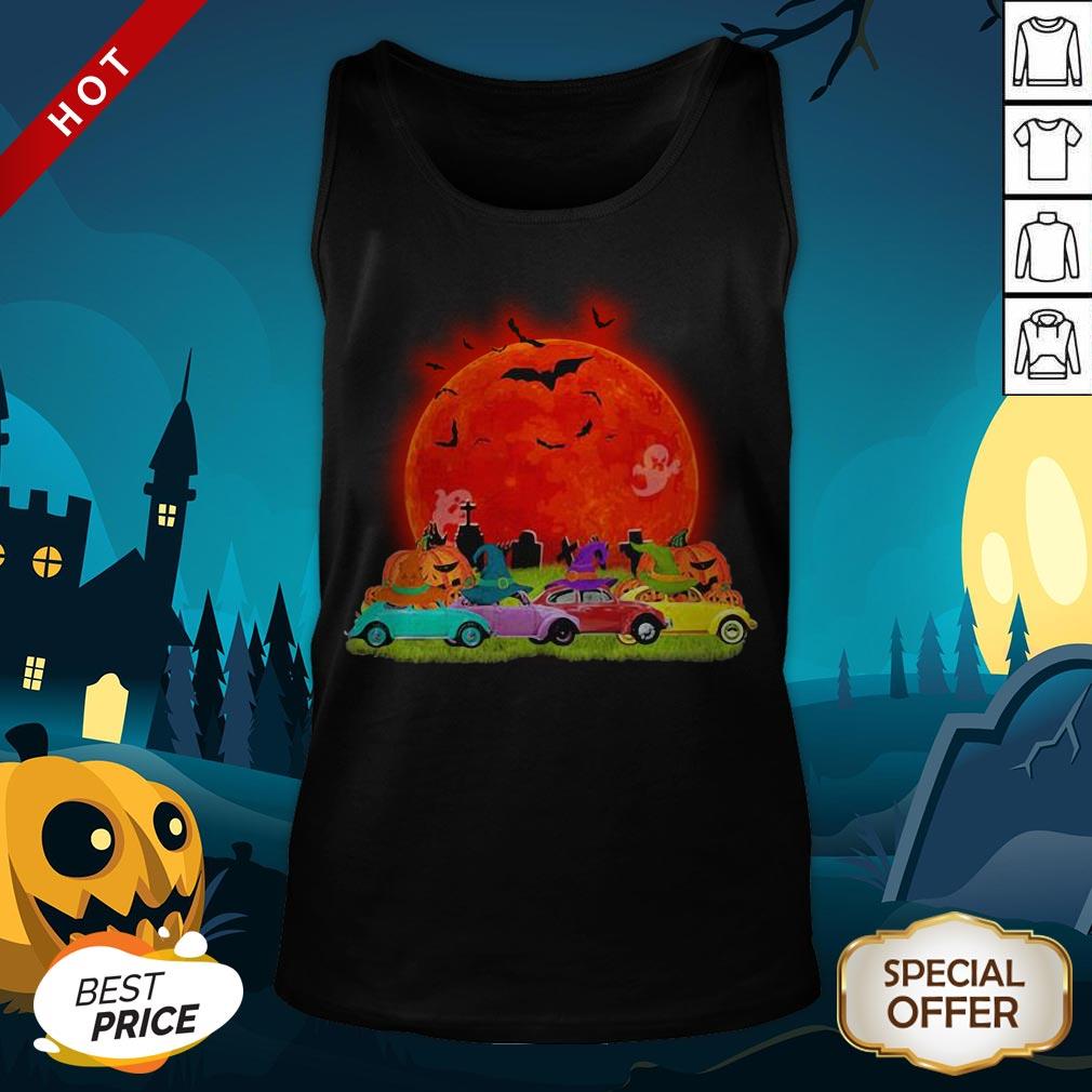 Halloween Color Cars Pumpkin Moon Shirt - Image 2