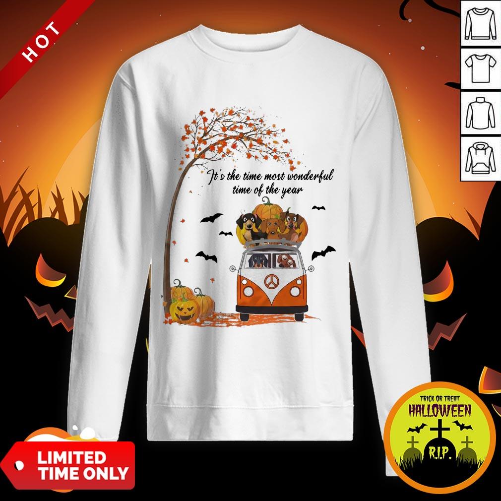 Halloween Dachshund Chibi It’s The Time Most Wonderful Time Of The Year Shirt - Image 4