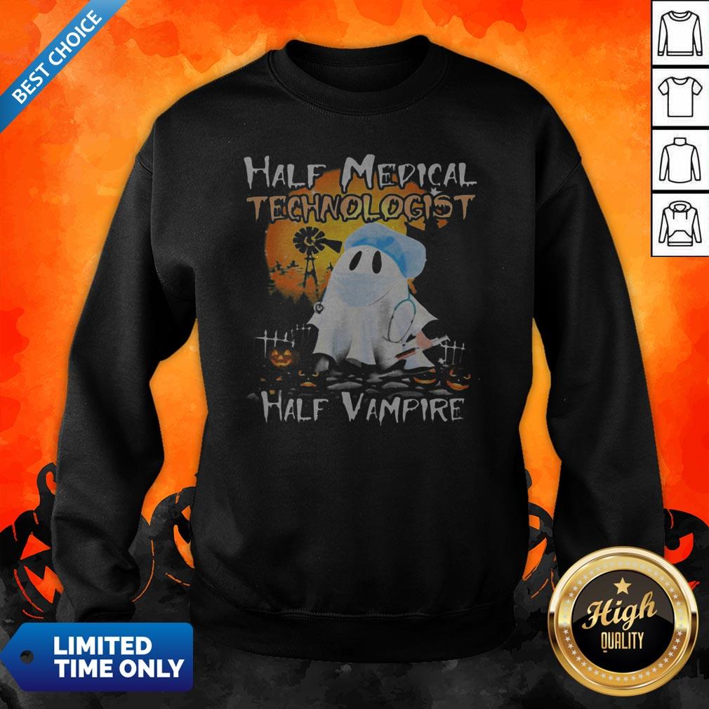 Halloween Ghost Half Medical Technologist Half Vampire Shirt - Image 5