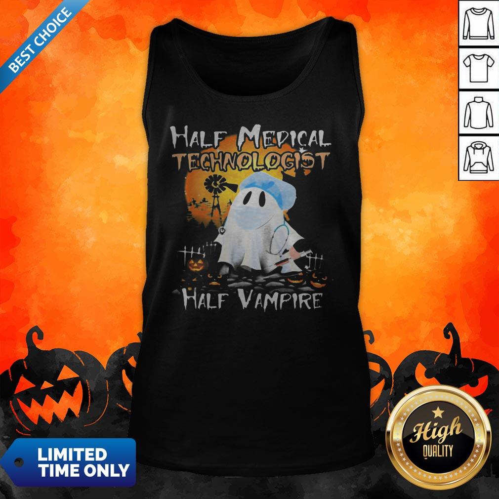 Halloween Ghost Half Medical Technologist Half Vampire Shirt - Image 4