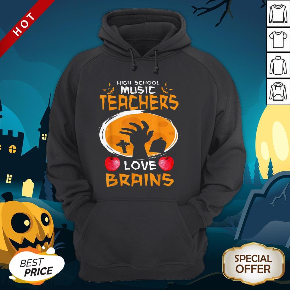 Halloween High School Science Teachers Love Brains Apple Shirt - Image 5