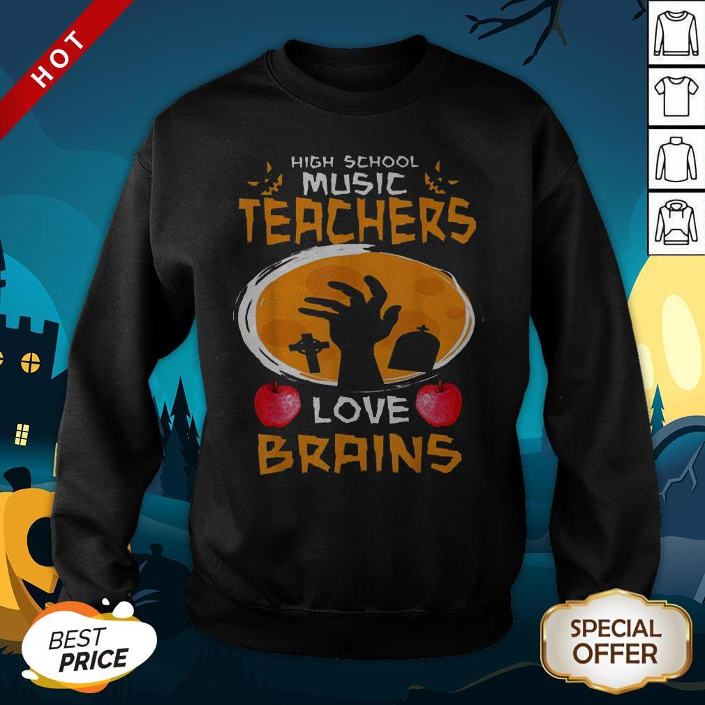 Halloween High School Science Teachers Love Brains Apple Shirt - Image 4