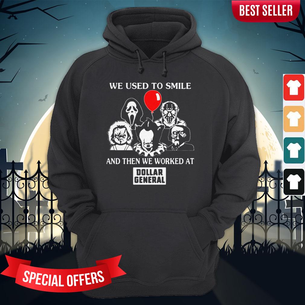 Halloween Horror Characters We Used To Smile And Then We Worked At Dollar General Shirt - Image 2