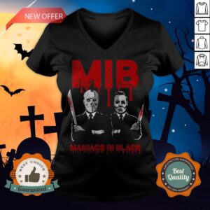 Alternative view of Halloween Jason Voorhees And Freddy Krueger Mib Maniacs In Black Shirt