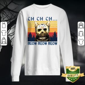 Alternative view of Halloween Jason Voorhees Cat Ch Meow Vintage Retro Shirt