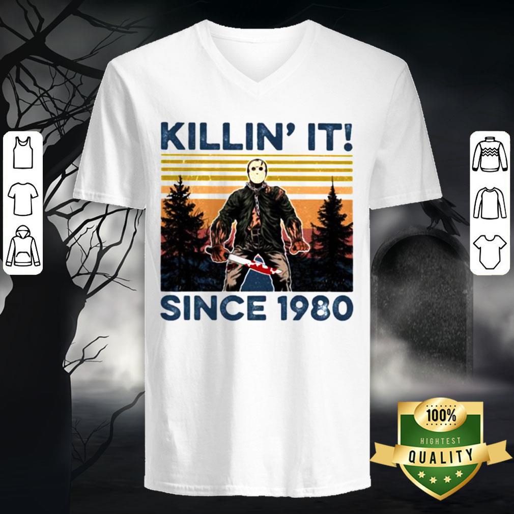Halloween Jason Voorhees Killin It Since 1978 Vintage Retro Mountain Shirt - Image 3