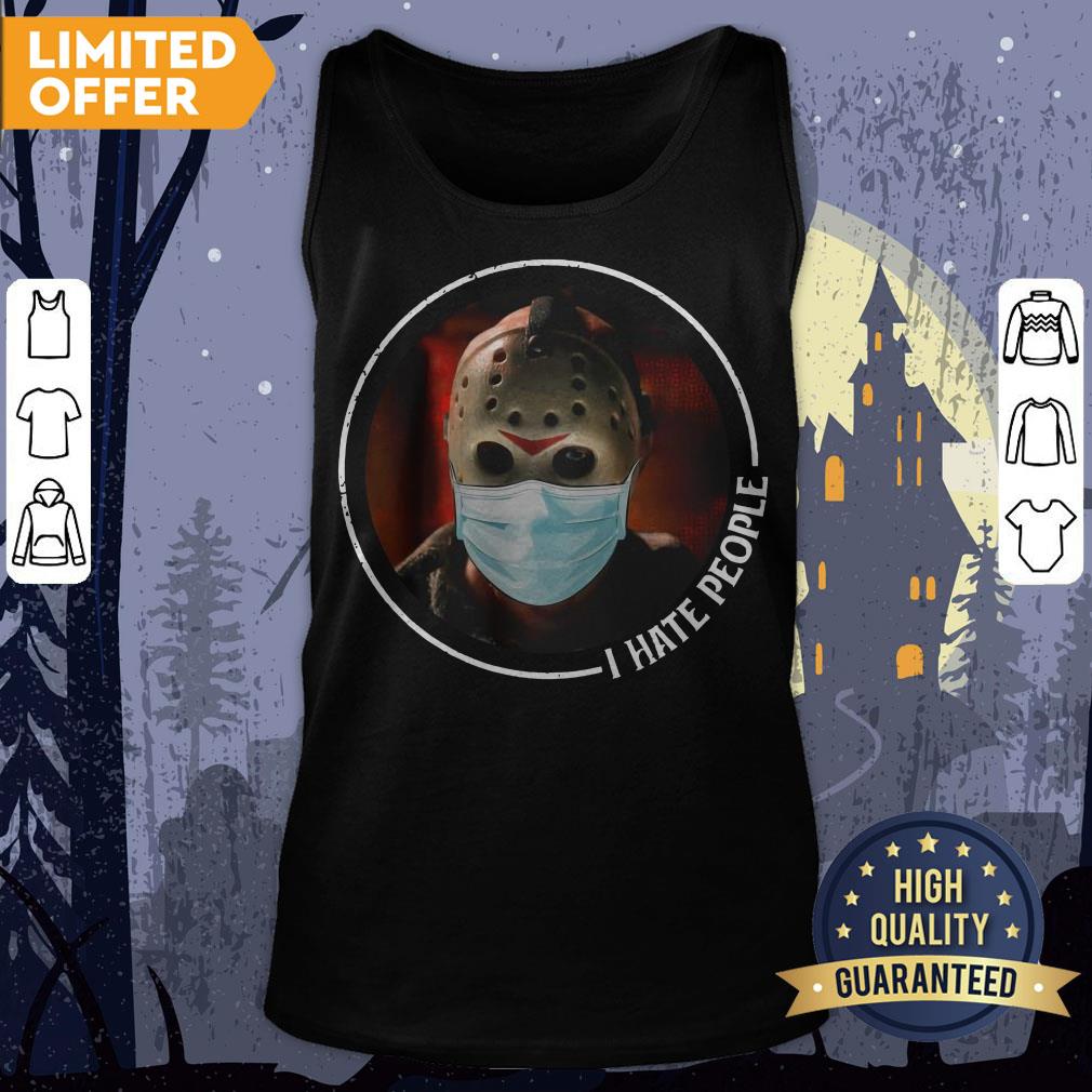 Halloween Jason Voorhees Mask I Hate People Shirt - Image 2