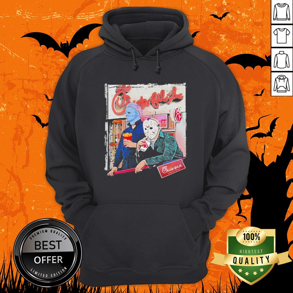 Halloween Jason Voorhees Michael Myers Chick Fil A Shirt - Image 3